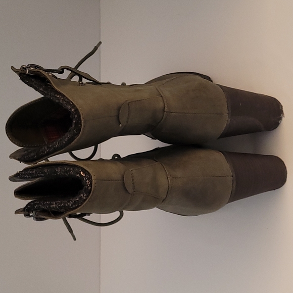 Olive Green Ankle Booties - Picture 4 of 4